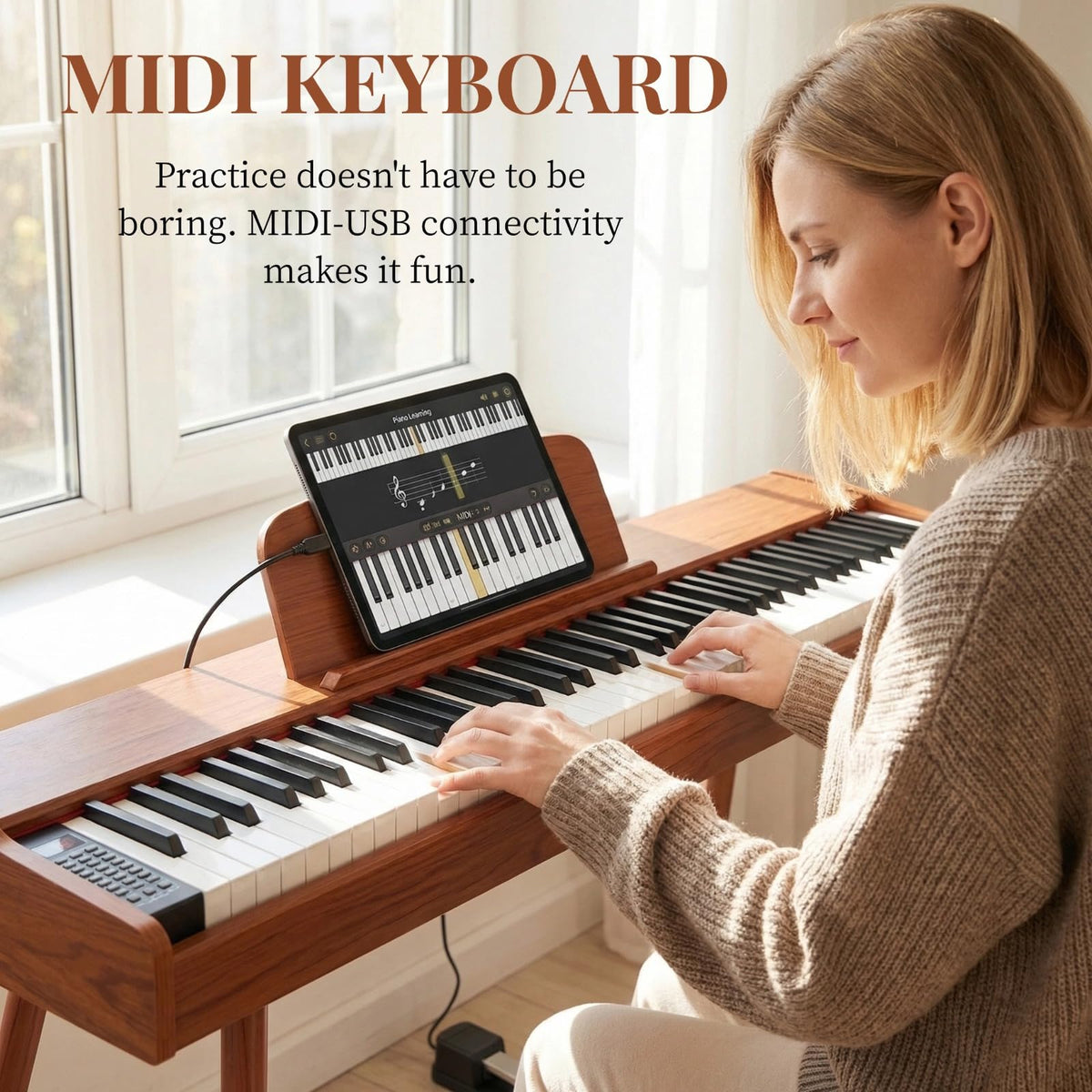 88 Key Semi Weighted Full-Size Electric Piano Keyboard R1645