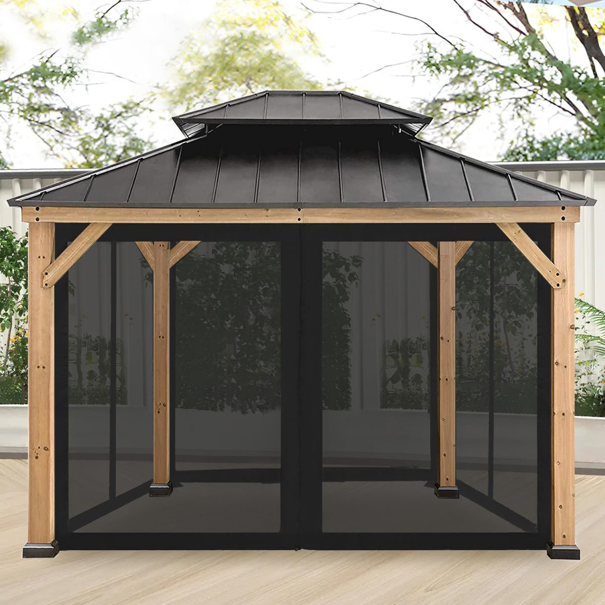 10' x 10' Gazebo Canopy Mosquito Netting Sidewalls D9707