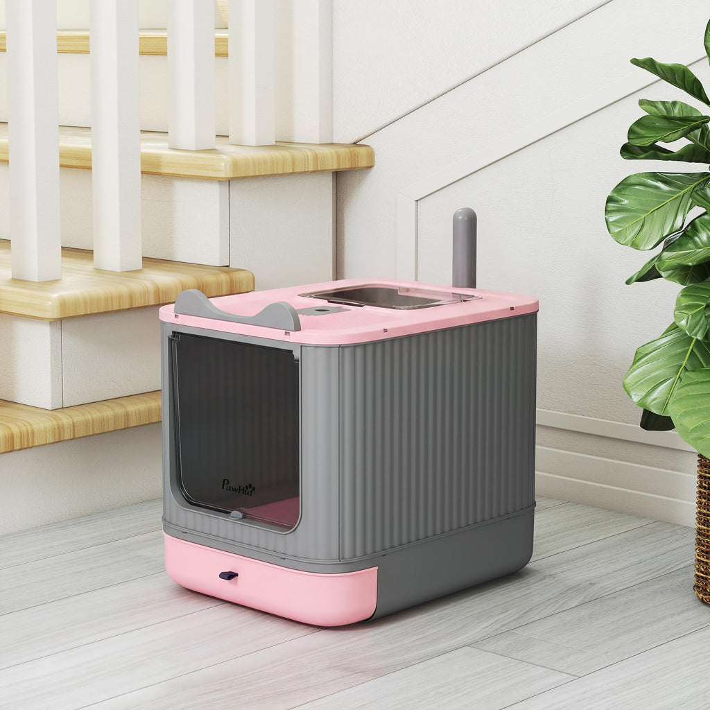 Pink Enclosed Cat Litter Box R754144