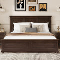 King Size Pinewood Platform Bed with Headboard and Footboard R737