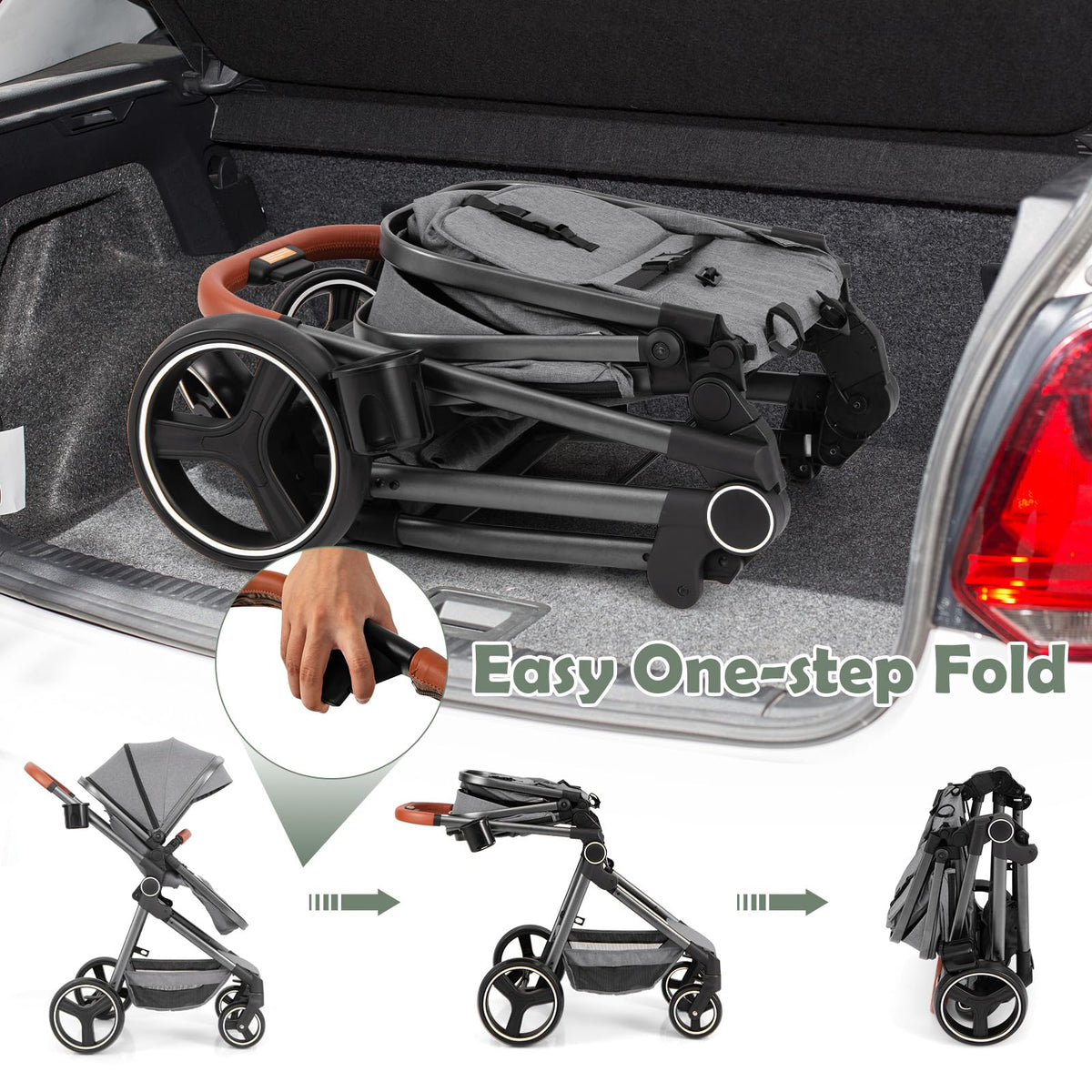 2 in 1 Convertible Baby Stroller with Reversible Seat Z564