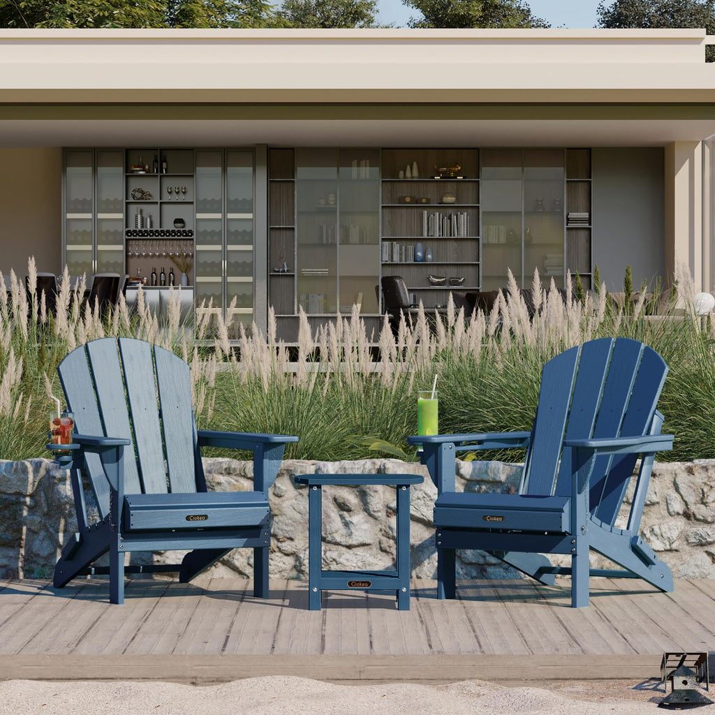 Folding Adirondack Chair 2 Pack and Outdoor Side Table T979