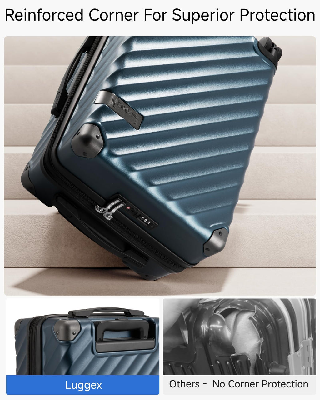 20 Inch Carry On Luggage 22x14x9 Charcoal Metallic Z15260