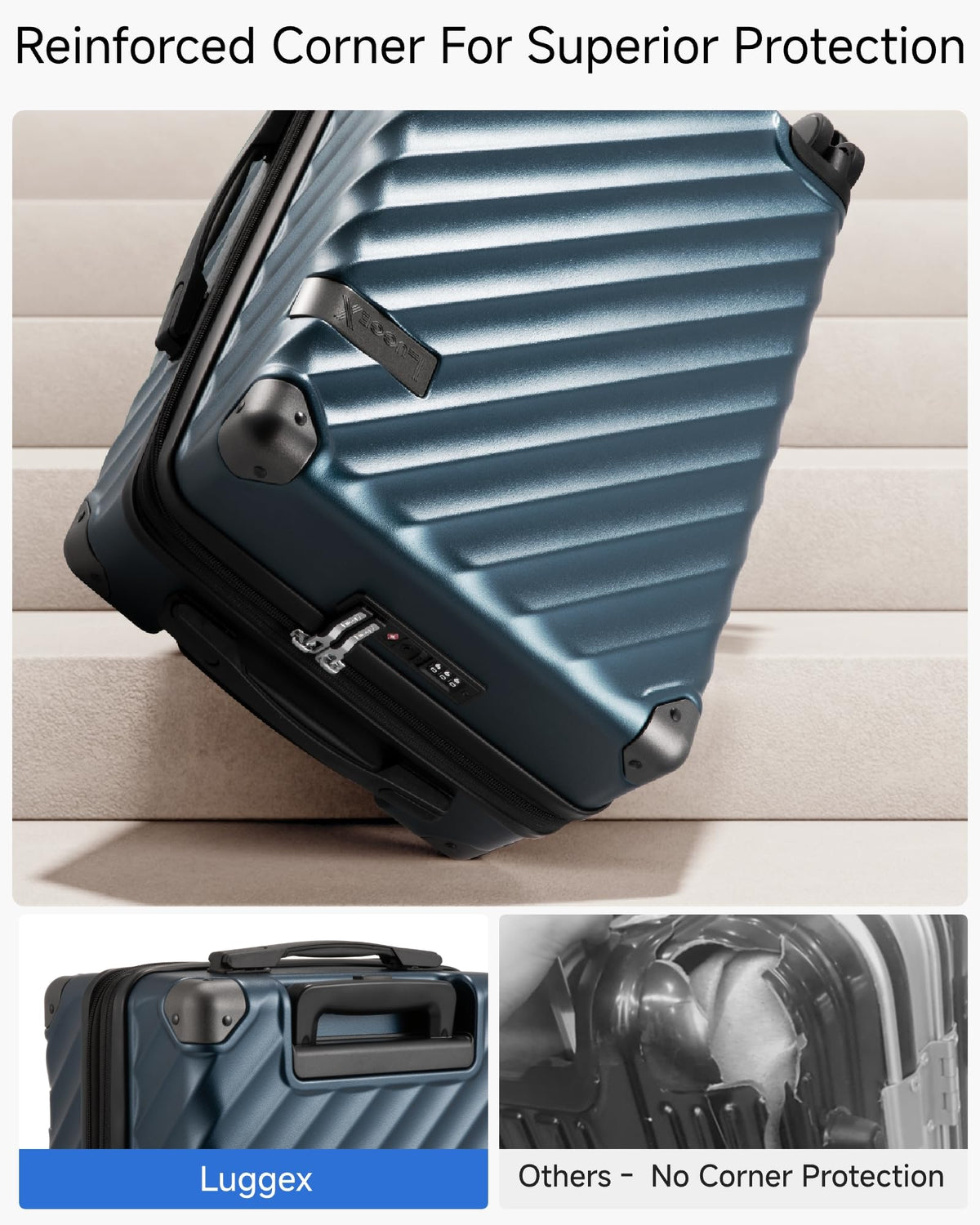 20 Inch Carry On Luggage 22x14x9 Charcoal Metallic Z15260