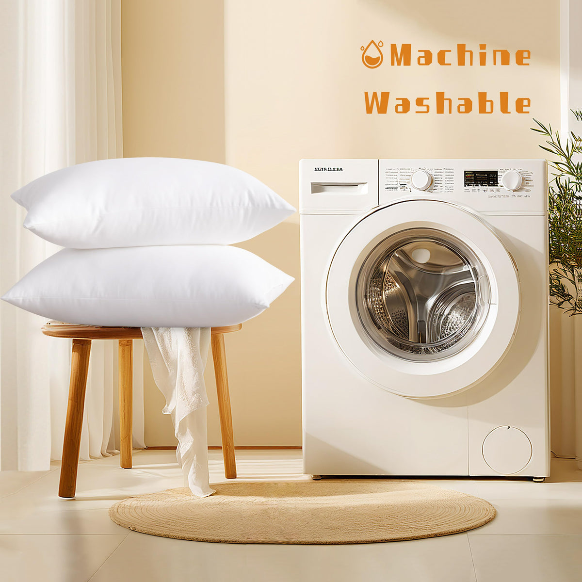 King Down Alternative Bed Pillows Set of 2 White R34875
