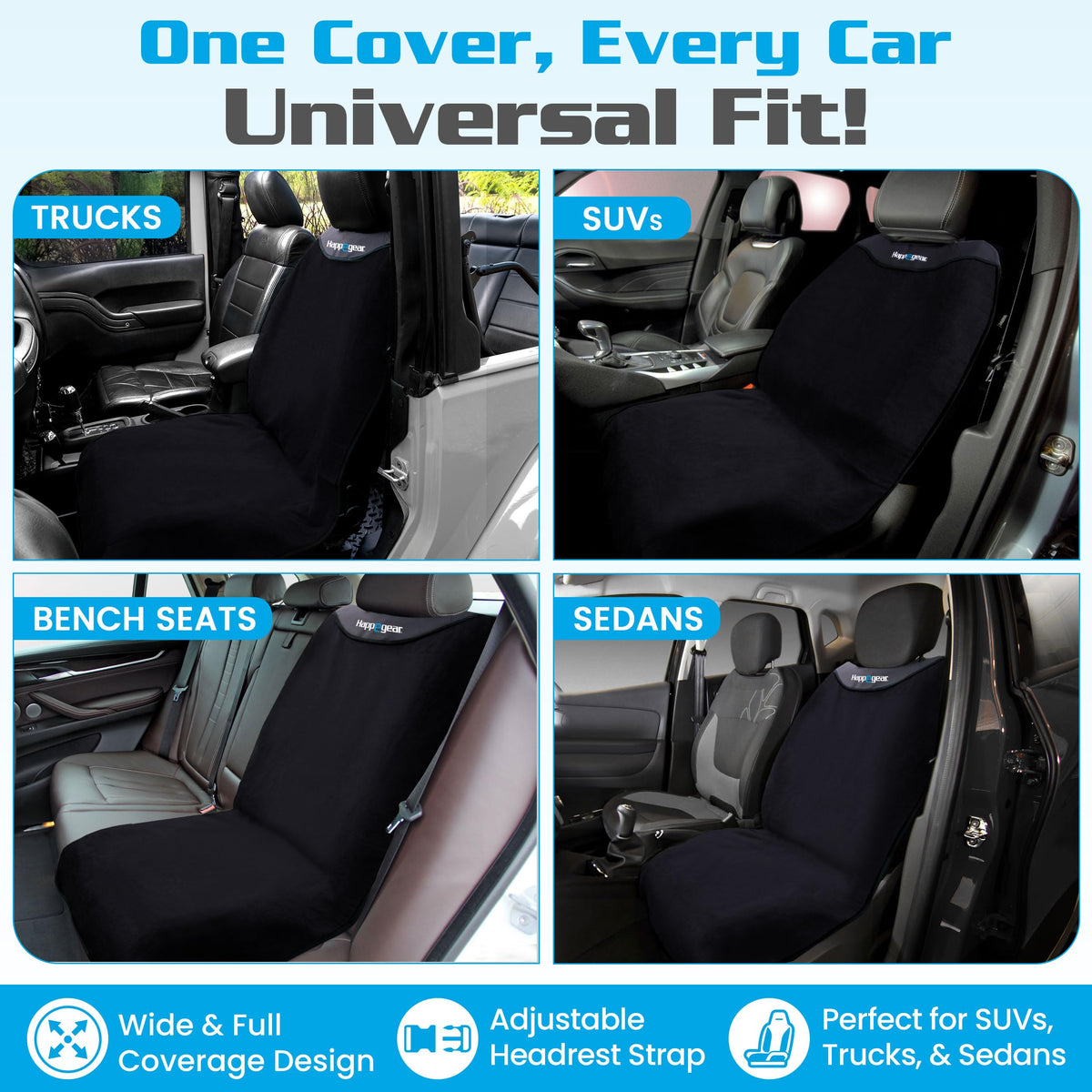 Waterproof Car Seat Cover & Protector, Black L16528