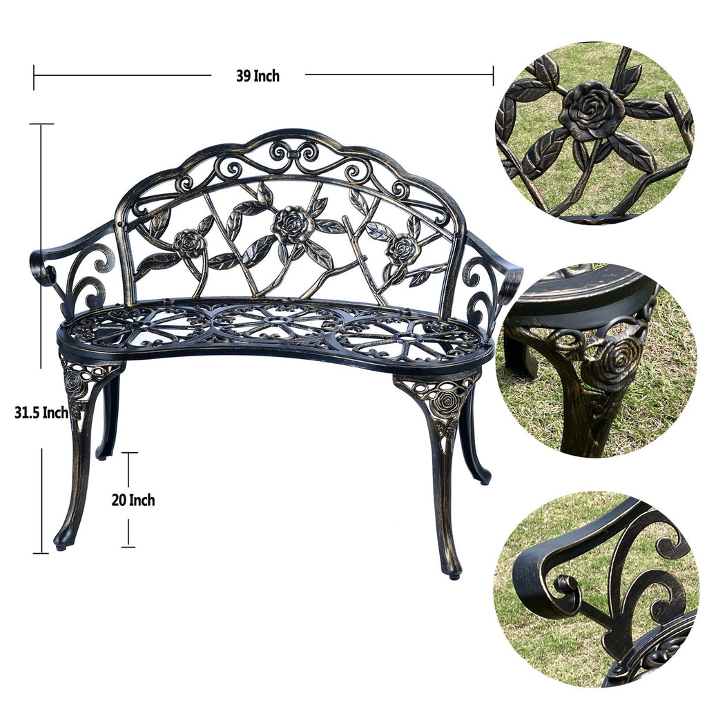 Cast Aluminum Outdoor Bench I4134