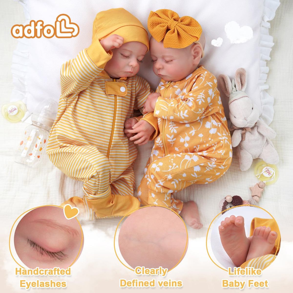 20 Inch Reborn Baby Dolls Twins I5930