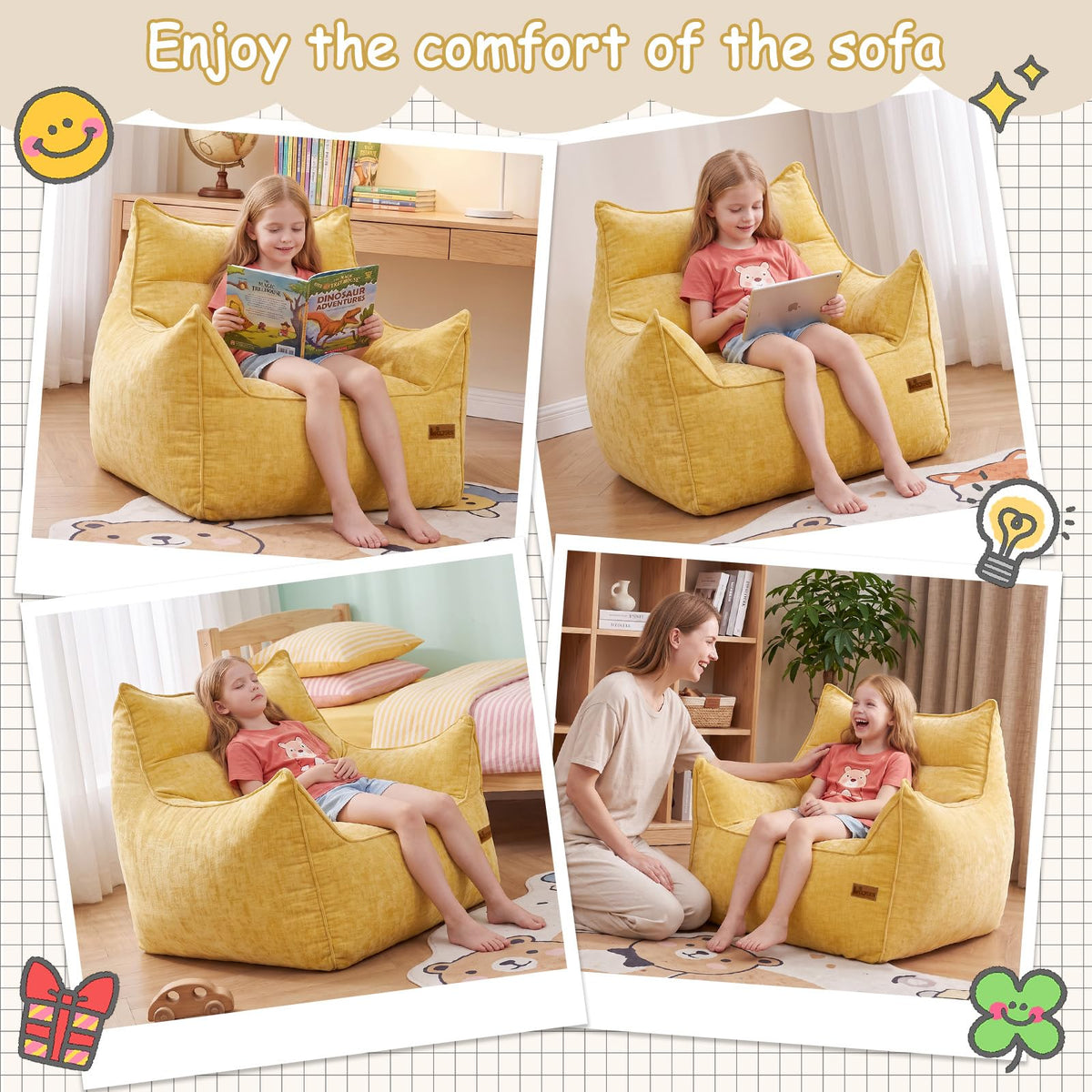 Fluffy Bean Bag Chair C8654