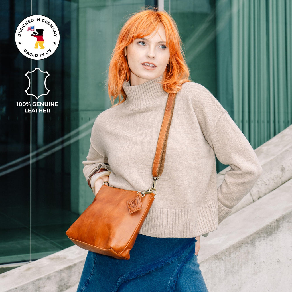 Full Grain Leather Crossbody Purses T2508