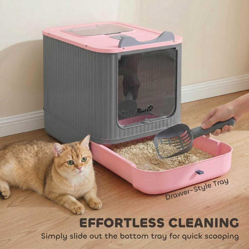 Pink Enclosed Cat Litter Box R754144