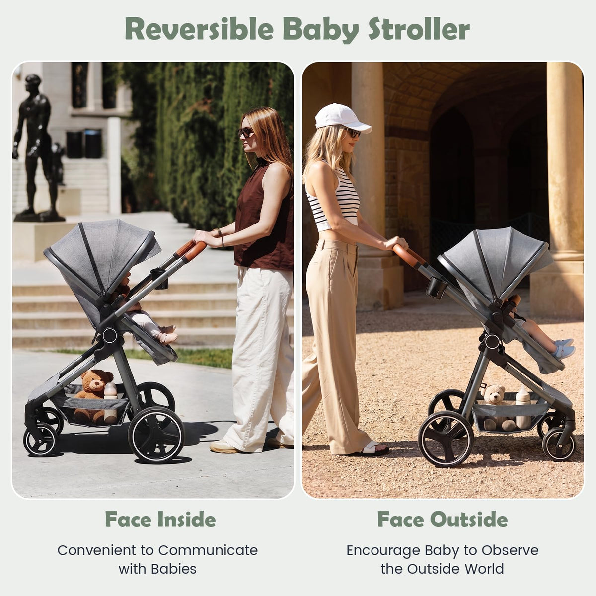 2 in 1 Convertible Baby Stroller with Reversible Seat Z564