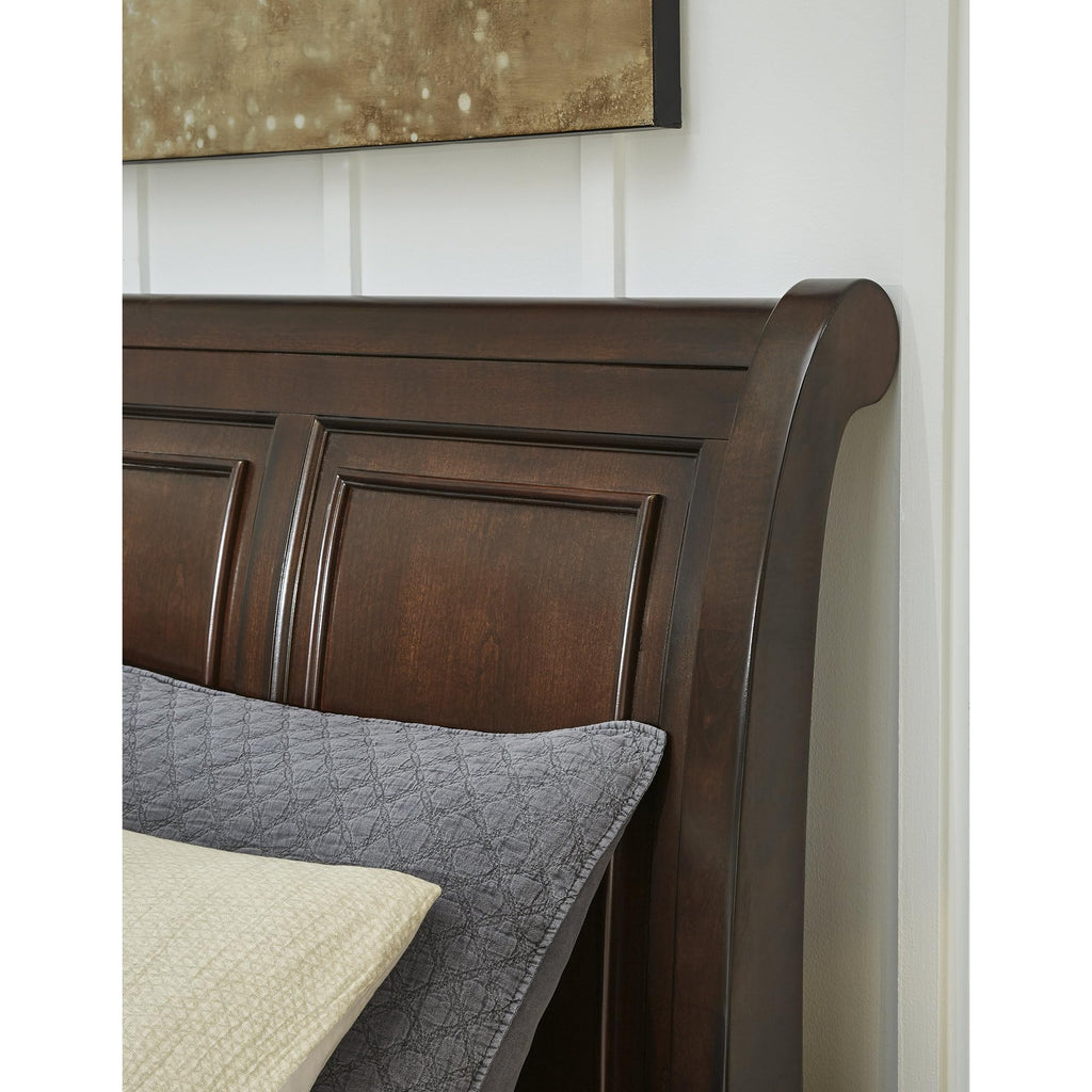 Cal King Sleigh Bed Frame with Storage E912760