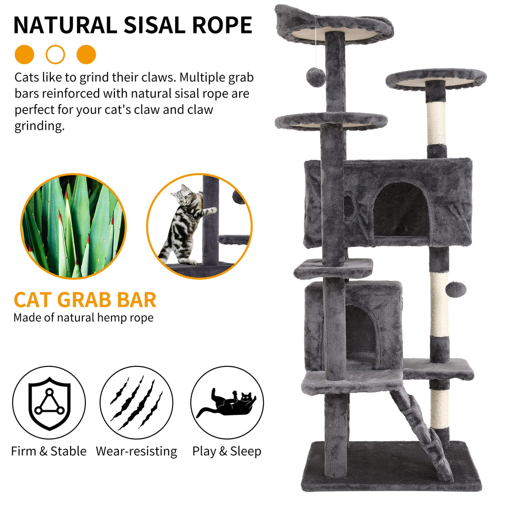 70 Inches Navy Blue Cat Tree B5807