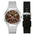 Brown Dial Stainless Steel Chronograph Watch Set 41.5mm B75020