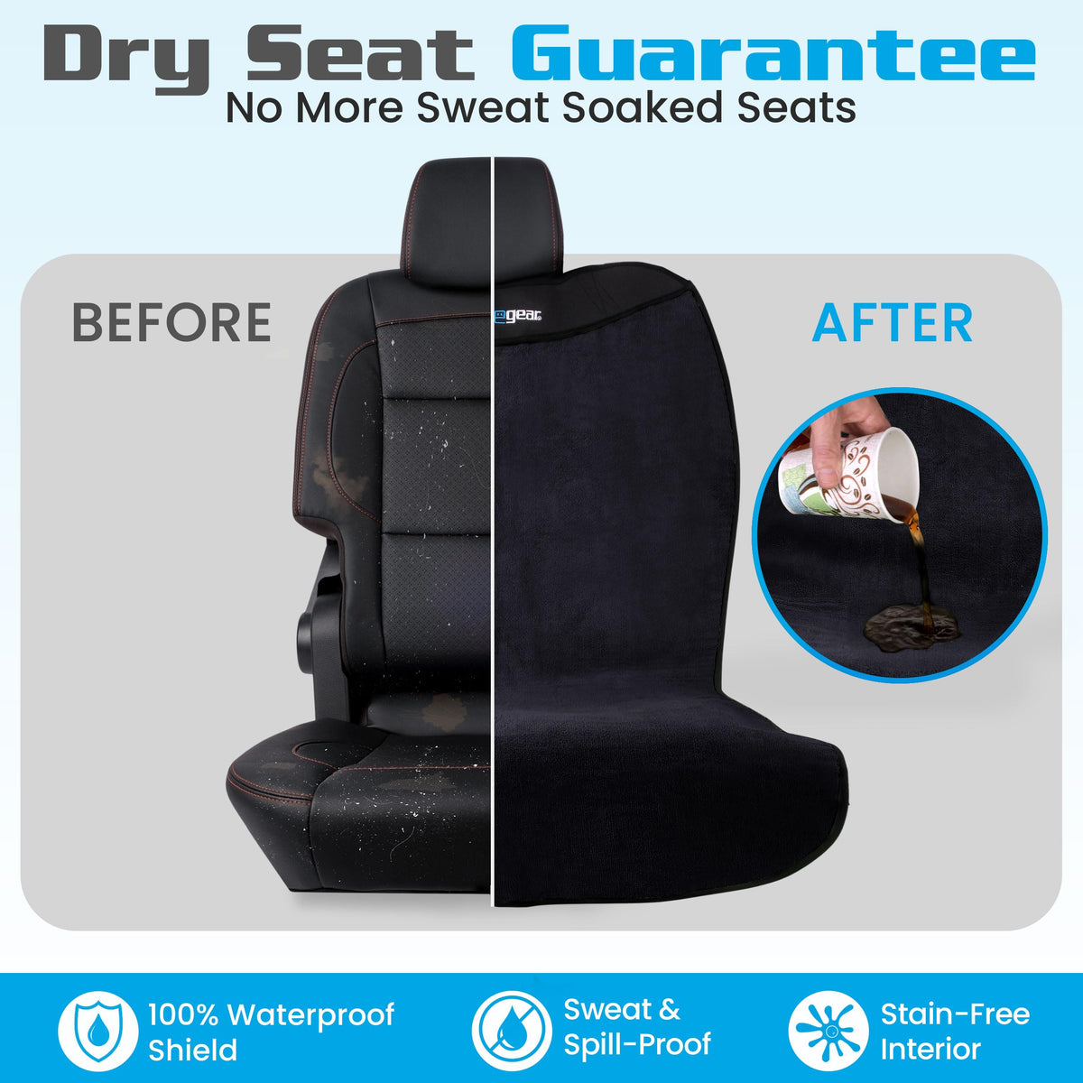 Waterproof Car Seat Cover & Protector, Black L16528