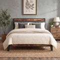Queen Size Bed Frame with Storage Headboard and Charging Station V90935