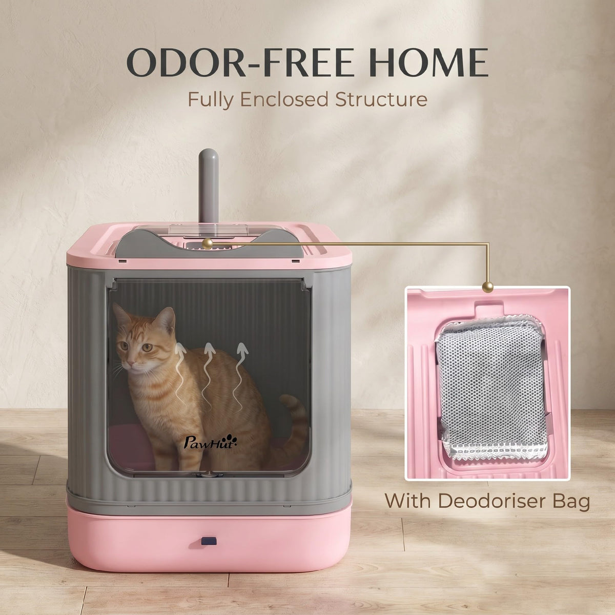 Pink Enclosed Cat Litter Box R754144