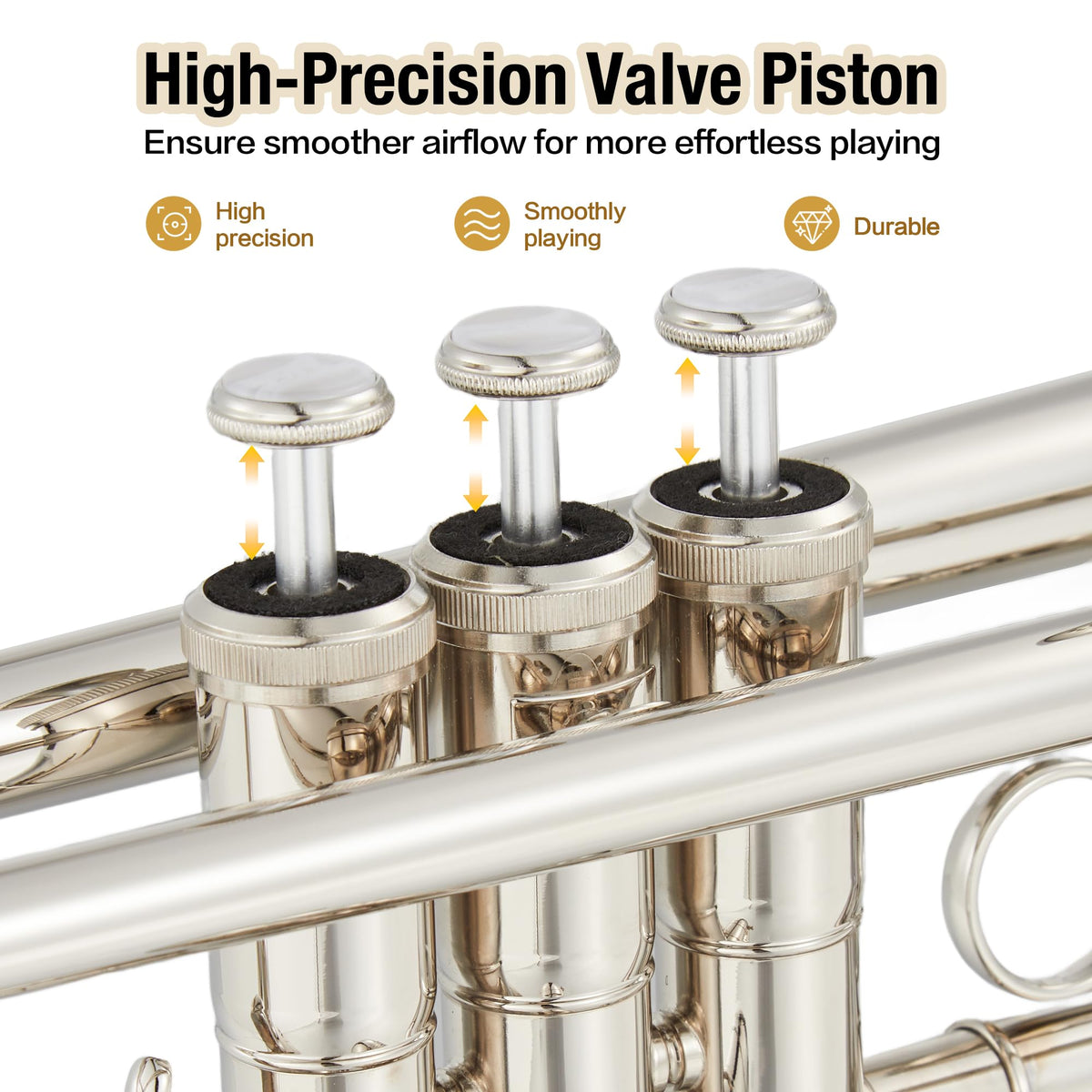 Nickel-Plated Brass Trumpet with Hard Case T391813