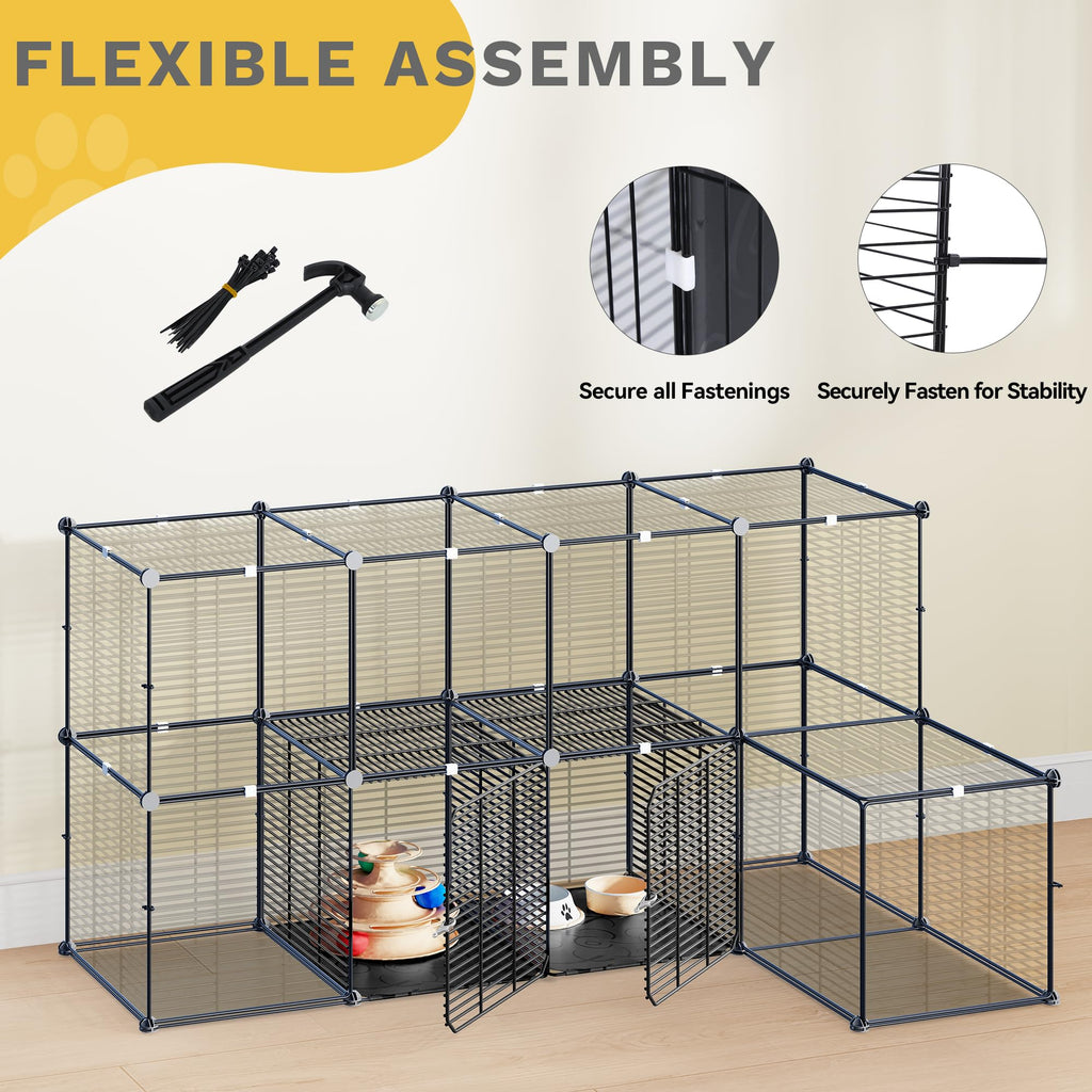3-Tier Cat Cage Indoor Enclosure with Hammock U593
