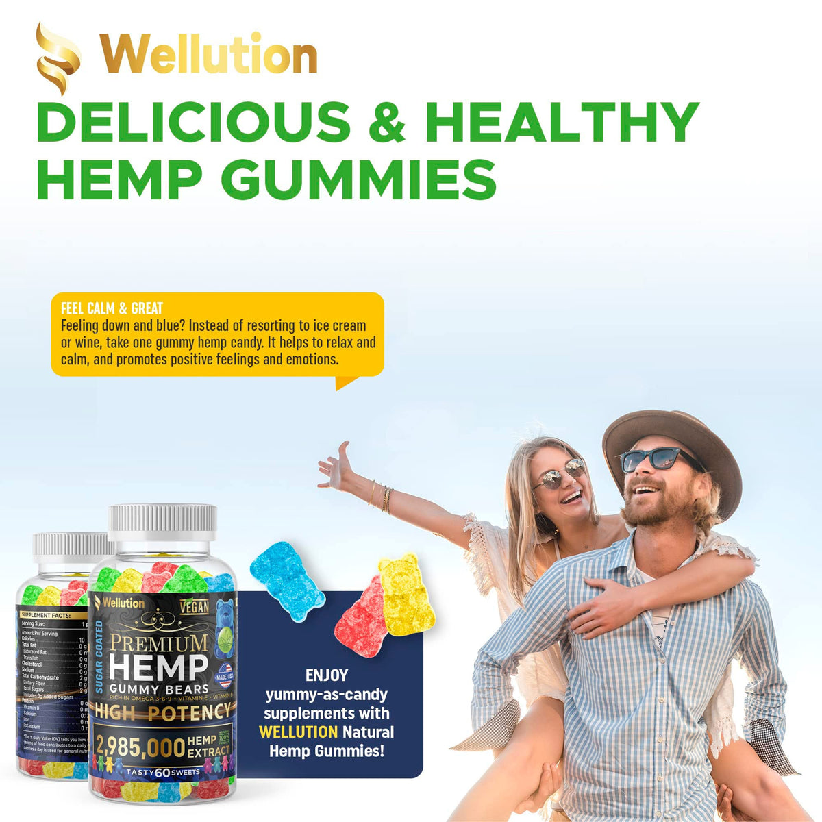 Sugar-Coated Hemp Gummies 2,985,000 MCG 60ct W42867