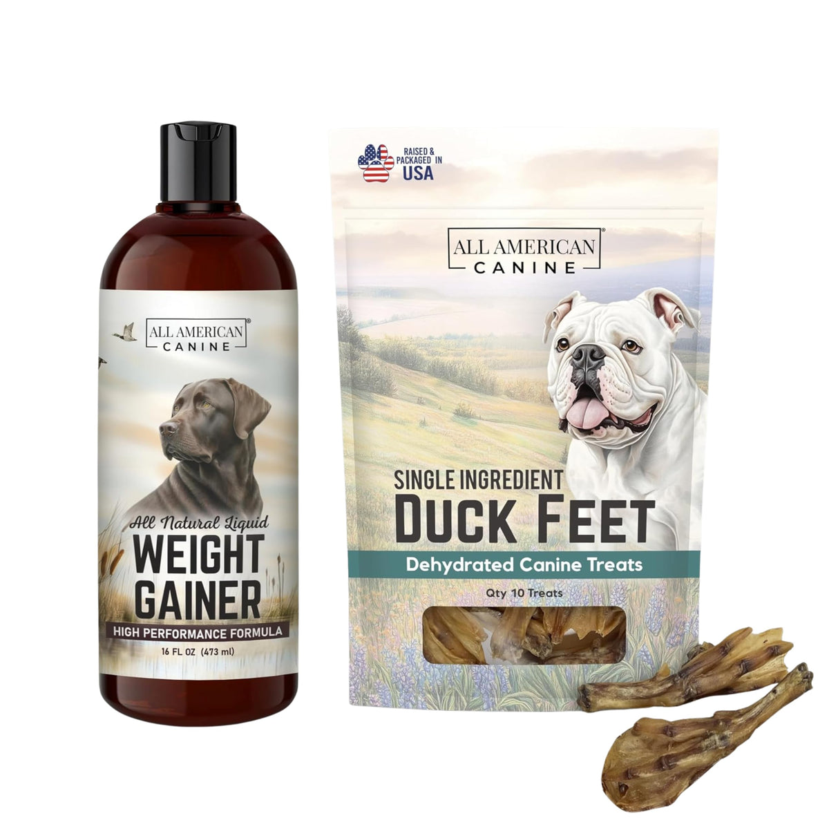 Dog Weight Gainer Liquid and Duck Feet A26006
