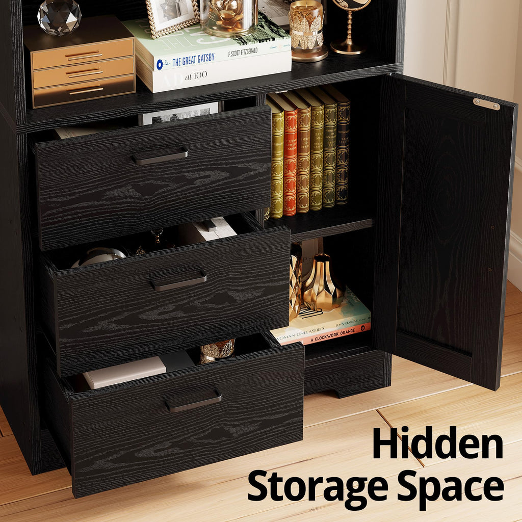 71 in Bookshelf with Doors and Drawers I1623