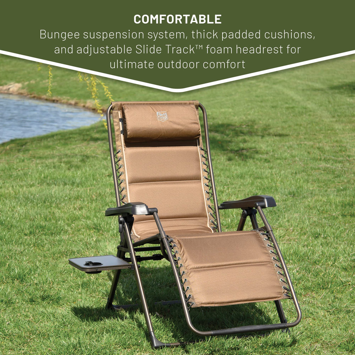 Brown Zero Gravity Folding Recliner Chair with Cup Holder X870623