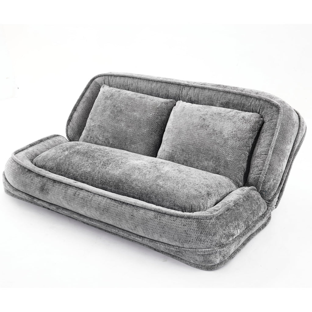Light Gray Folding Floor Sofa Bed N162773