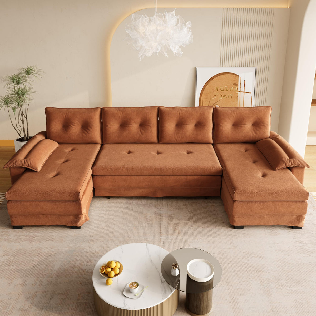 110" 3-in-1 Convertible Sleeper Sofa Bed A224844