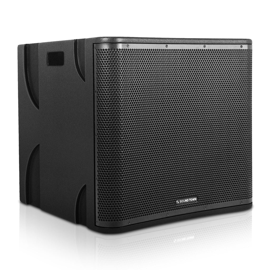 18" 1600 Watts Powered PA DJ Subwoofers with Birch Plywood Enclosure, Black K871