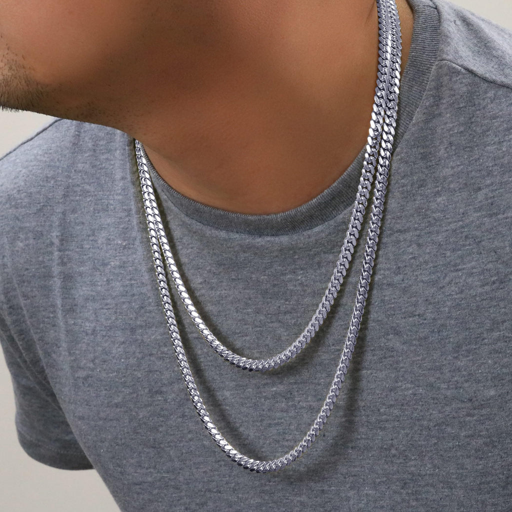 14k White Gold 6mm Chain Necklace W2381