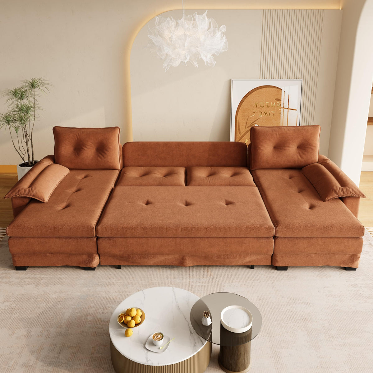 110" 3-in-1 Convertible Sleeper Sofa Bed A224844