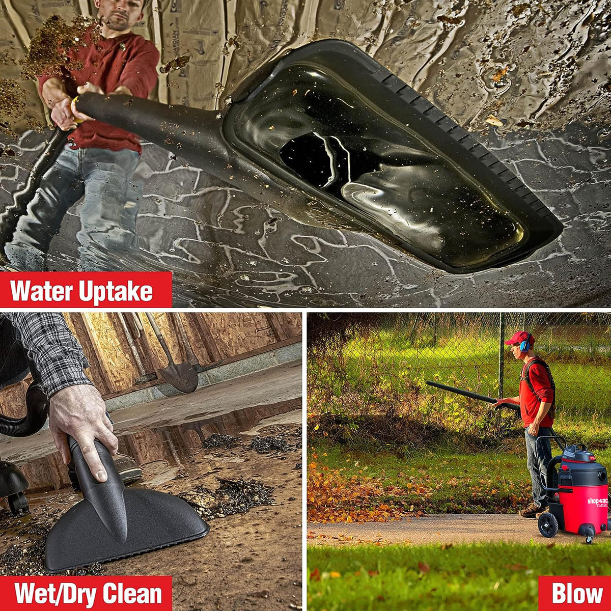 14 Gallon 6.5-Peak HP Wet/Dry Vacuum with Filter and Dust Collector B3973